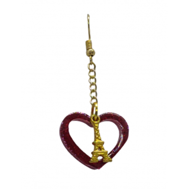 Heart With Eiffel Tower Dangles 